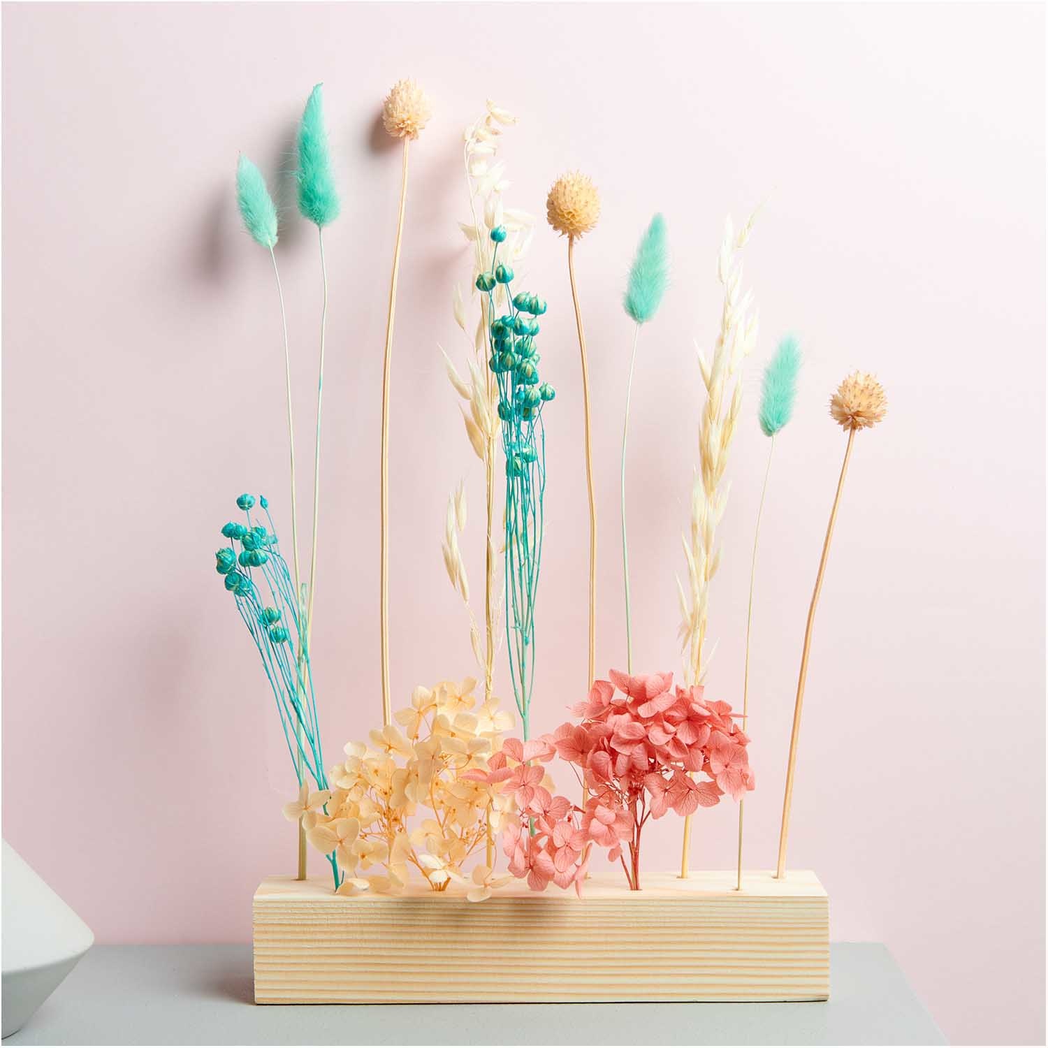 Houten staander voor droogbloemen - wit