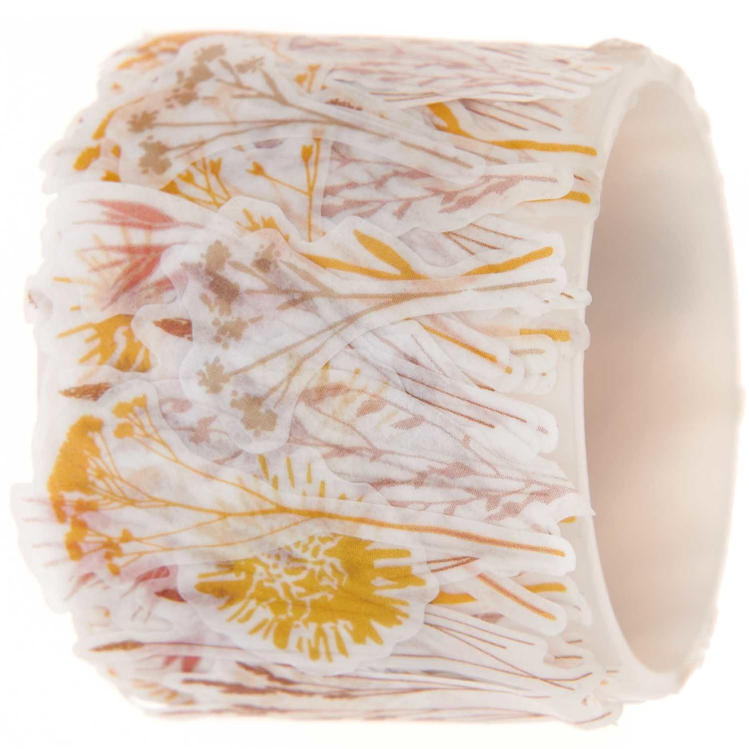 Washi tape stickers van droogbloemen - 200 stuks