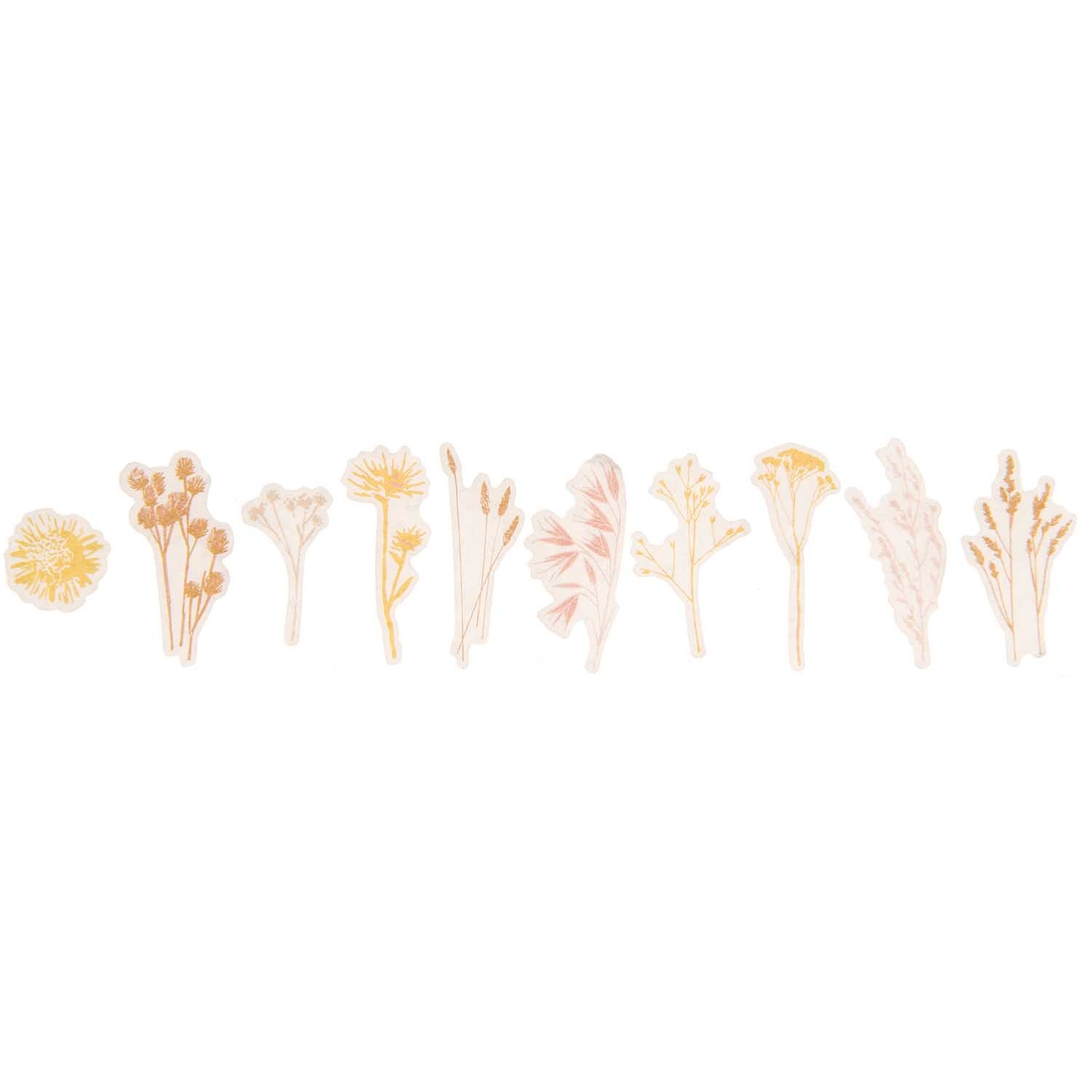 Washi tape stickers van droogbloemen - 200 stuks
