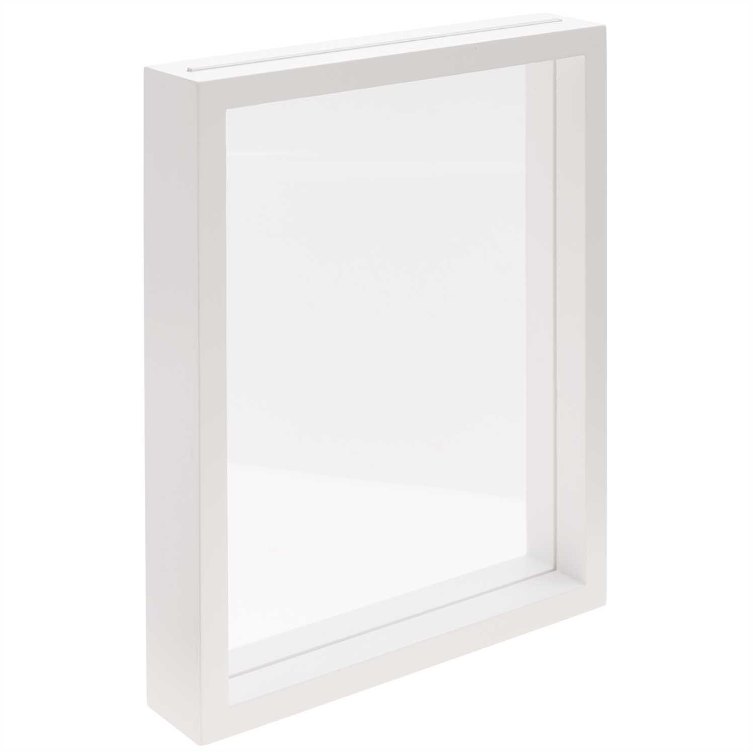 Houten frame met dubbel acryl paneel - Wit 20 x 25cm