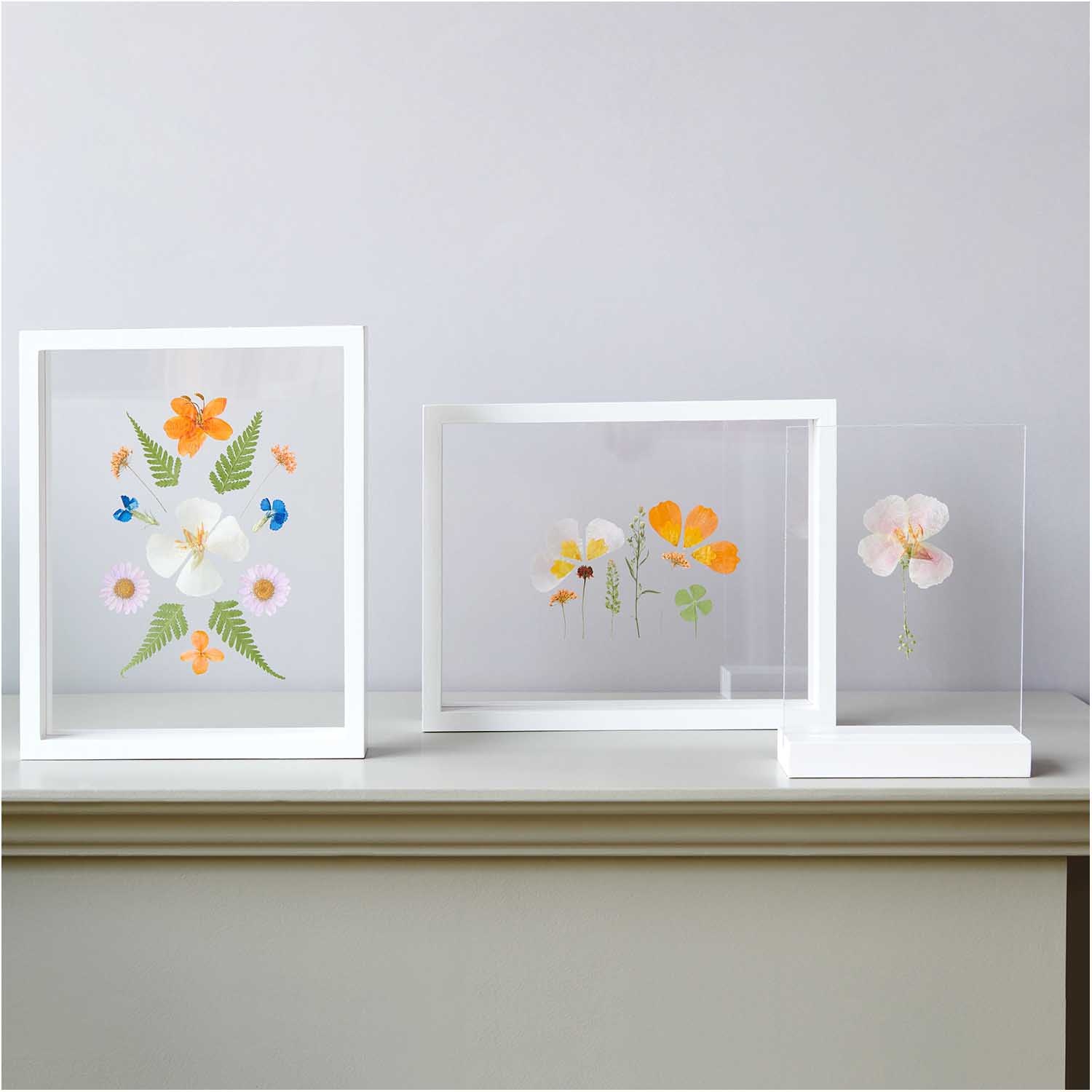 Houten frame met dubbel acryl paneel - Wit 20 x 25cm
