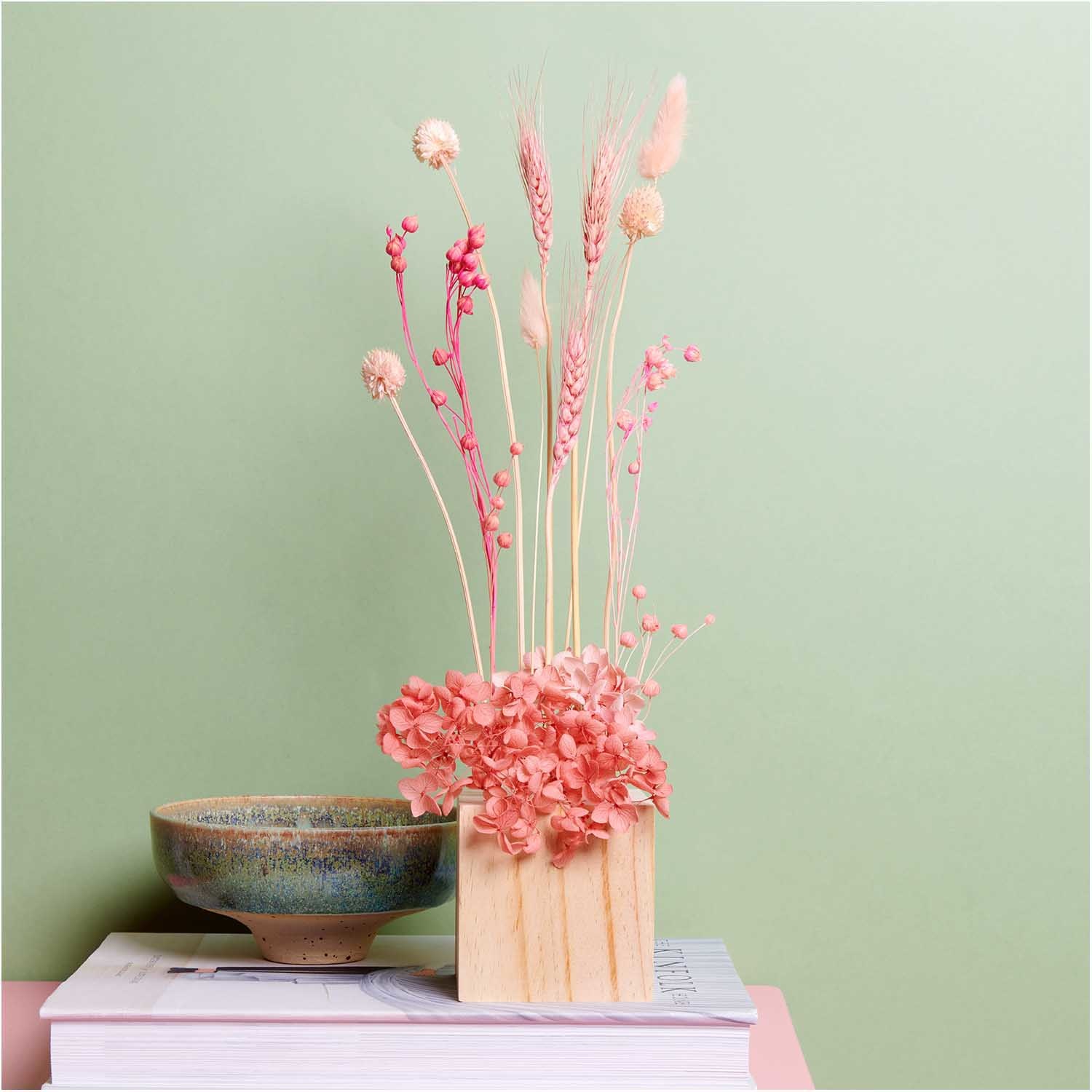 Droogbloemen - Gedroogde tarwe roze