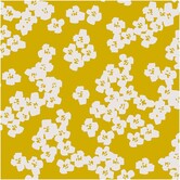 Katoen Waterafstotend - Okergeel Bloemen - 18,00€ p/m