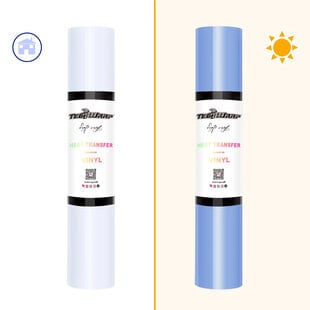 Wit -> Blauw | UV flex | 25cm x 1,5m