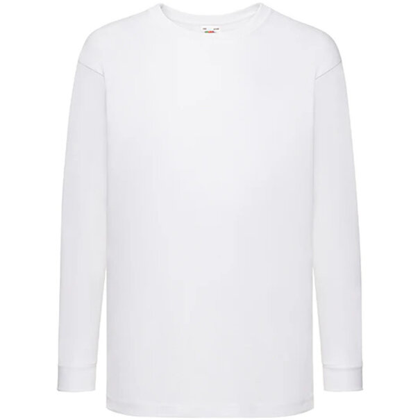 Fruit of the loom Valueweight | Kinder Longsleeve T-Shirt | Wit
