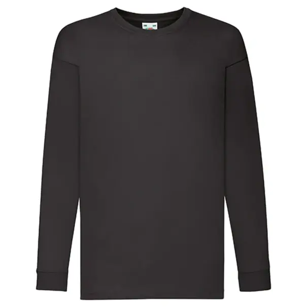 Fruit of the loom Valueweight | Kinder Longsleeve T-Shirt | Zwart