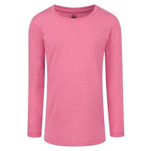 Meisjes longsleeve shirt | Roze gemeleerd | 167G