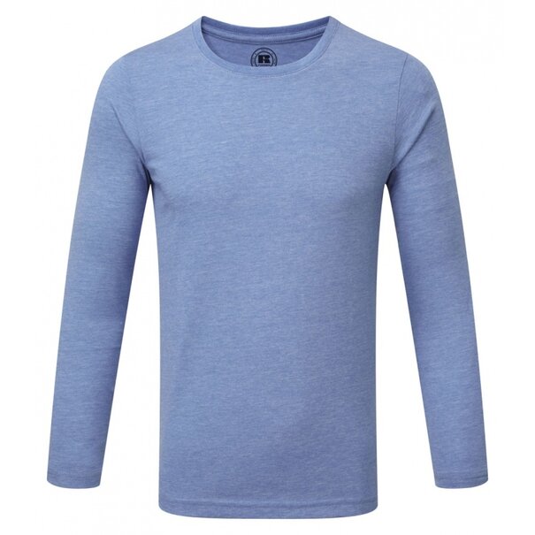 Russel Jongens longsleeve shirt | Blauw gemeleerd | 167B