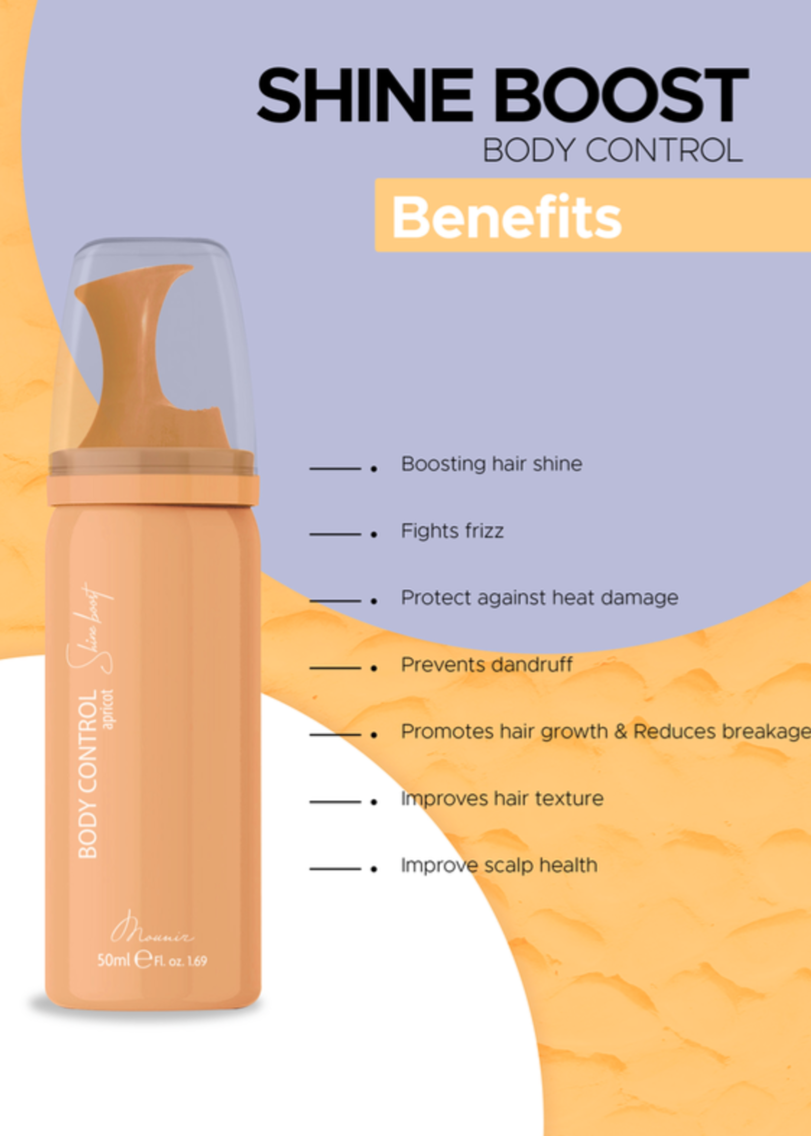 MOUNIR  MOUNIR BODY CONTROL SHINE BOOST APRICOT MOUSSE 50ML