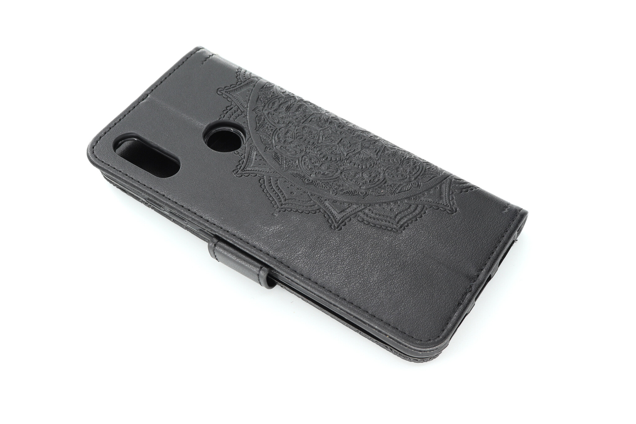 Huawei Y6-2019 Boekhoesje Mandela Zwart