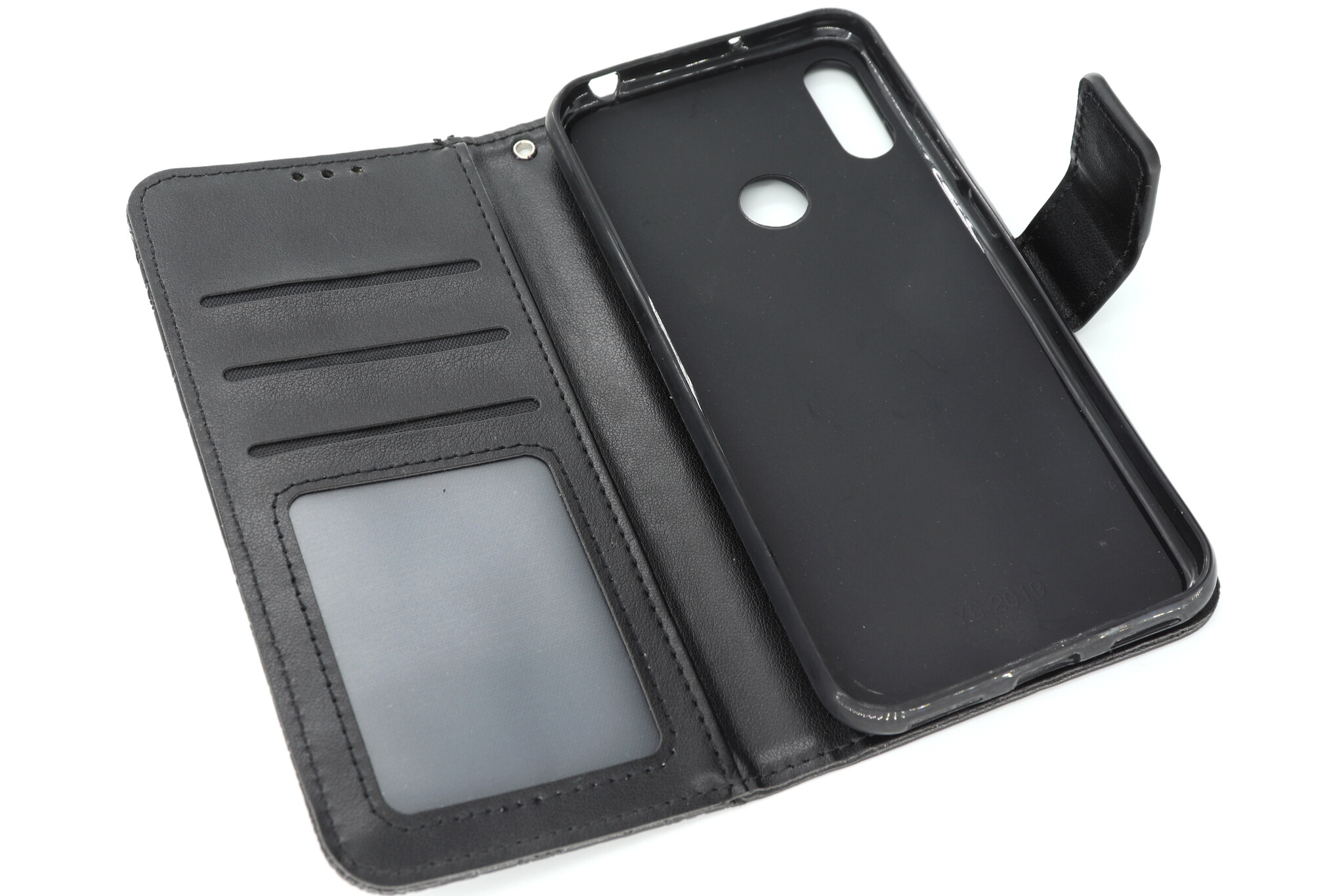 Huawei Y6-2019 Boekhoesje Mandela Zwart