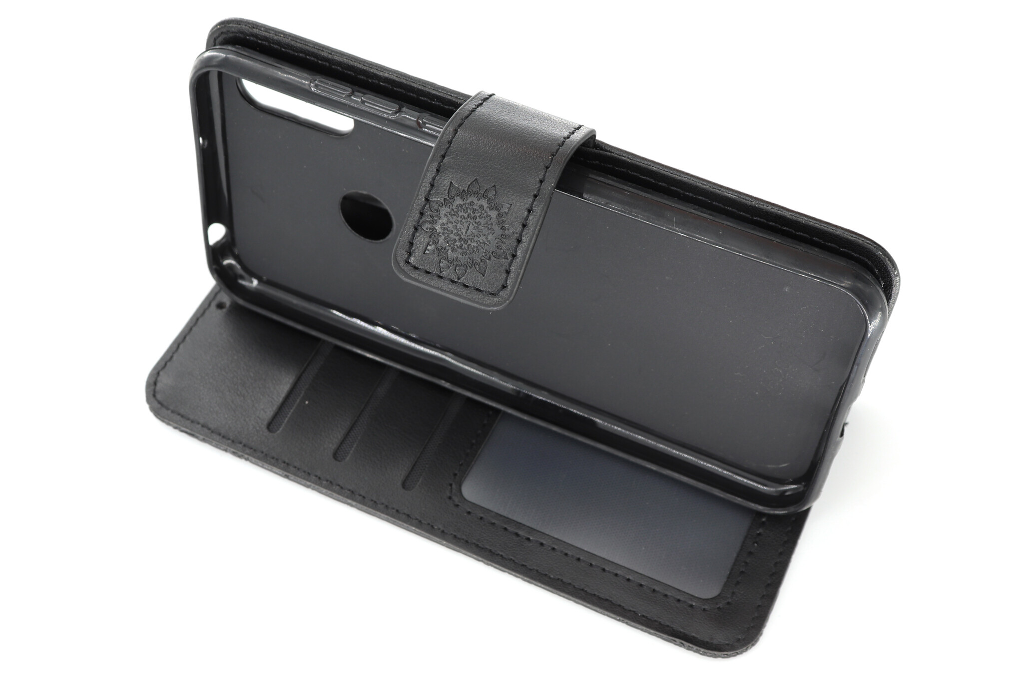 Huawei Y6-2019 Boekhoesje Mandela Zwart