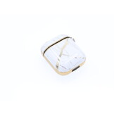 Airpods 2 hoesje Marmer Wit Goud met Clip