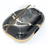 Airpods Pro Hoesje Marmer Zwart- Wit met Clip