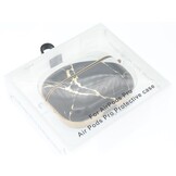 Airpods Pro Hoesje Marmer Zwart- Wit met Clip