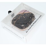 Airpods Pro Hoesje Marmer Zwart- Roze met Clip