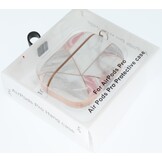 Airpods Pro Hoesje Marmer Roze-Wit met Clip