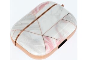 Airpods Pro Hoesje Marmer Roze-Wit