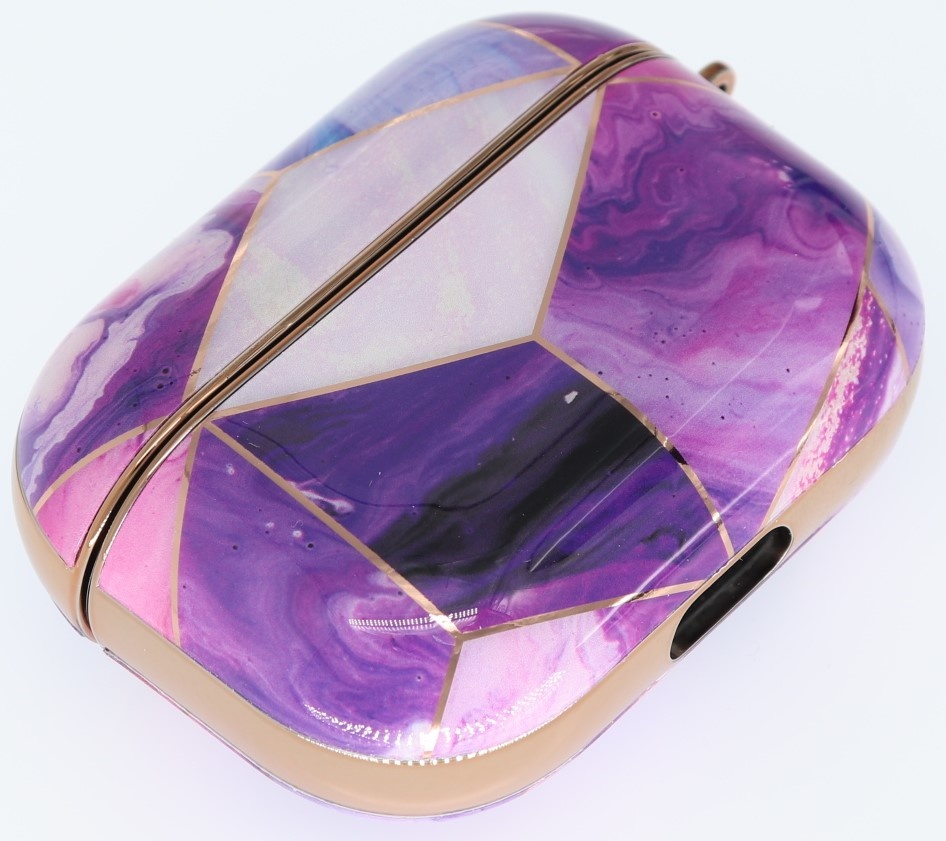 Airpods Pro Hoesje Marmer Roze Paars  met Clip