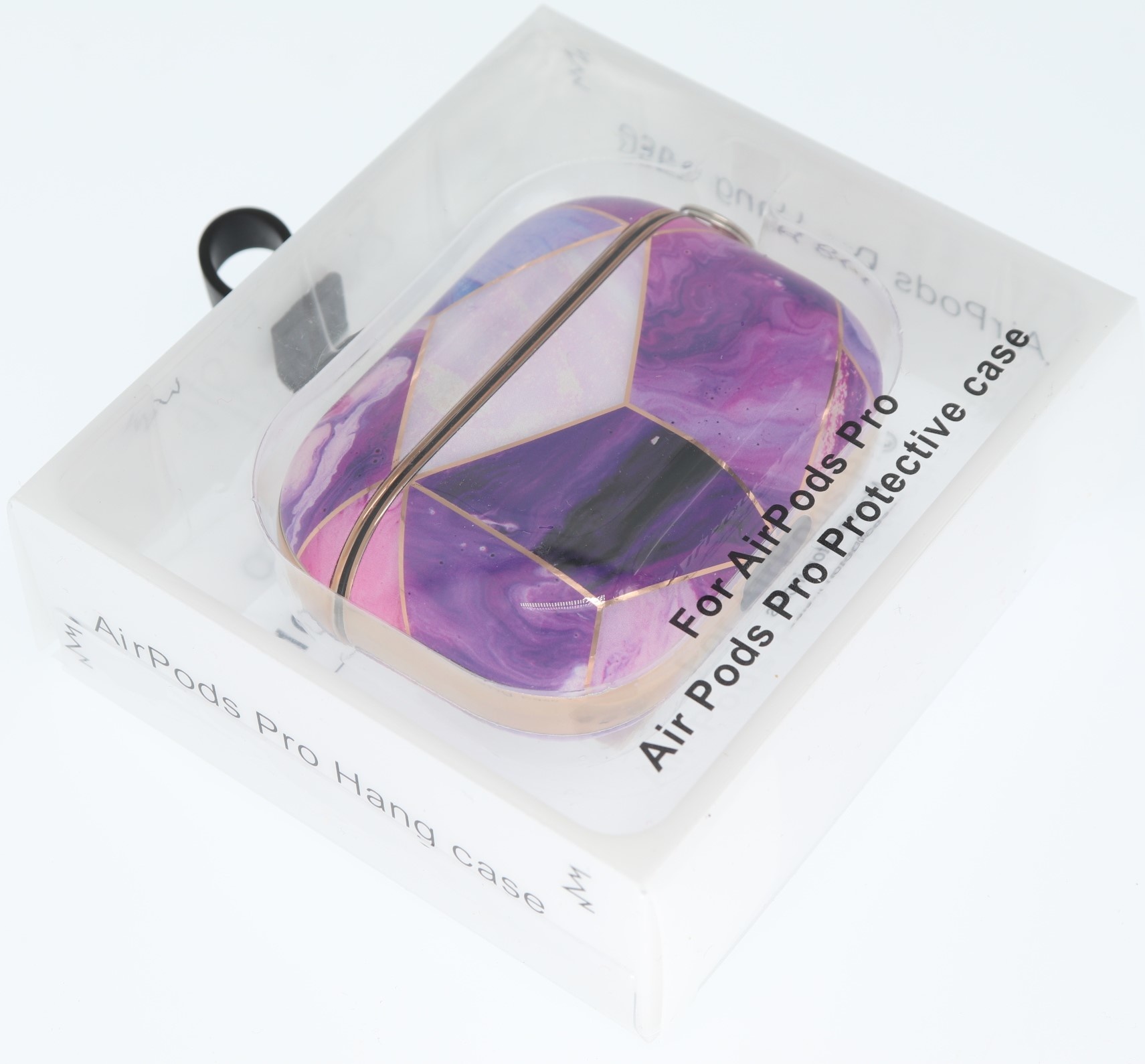 Airpods Pro Hoesje Marmer Roze Paars  met Clip