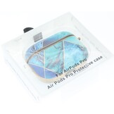 Airpods Pro Hoesje Marmer Blauw/Turqoise met Clip