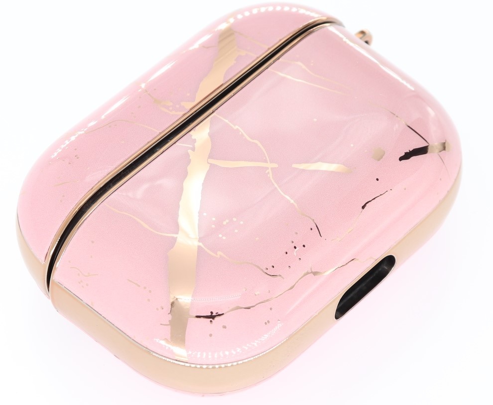 Airpods Pro Hoesje Marmer Roze met Clip