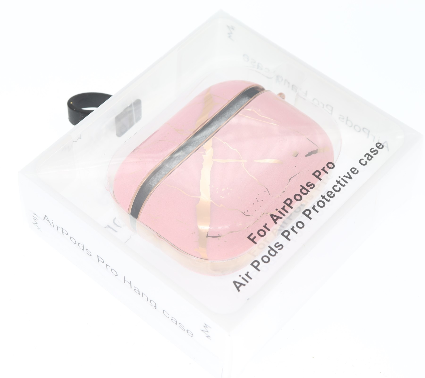 Airpods Pro Hoesje Marmer Roze met Clip