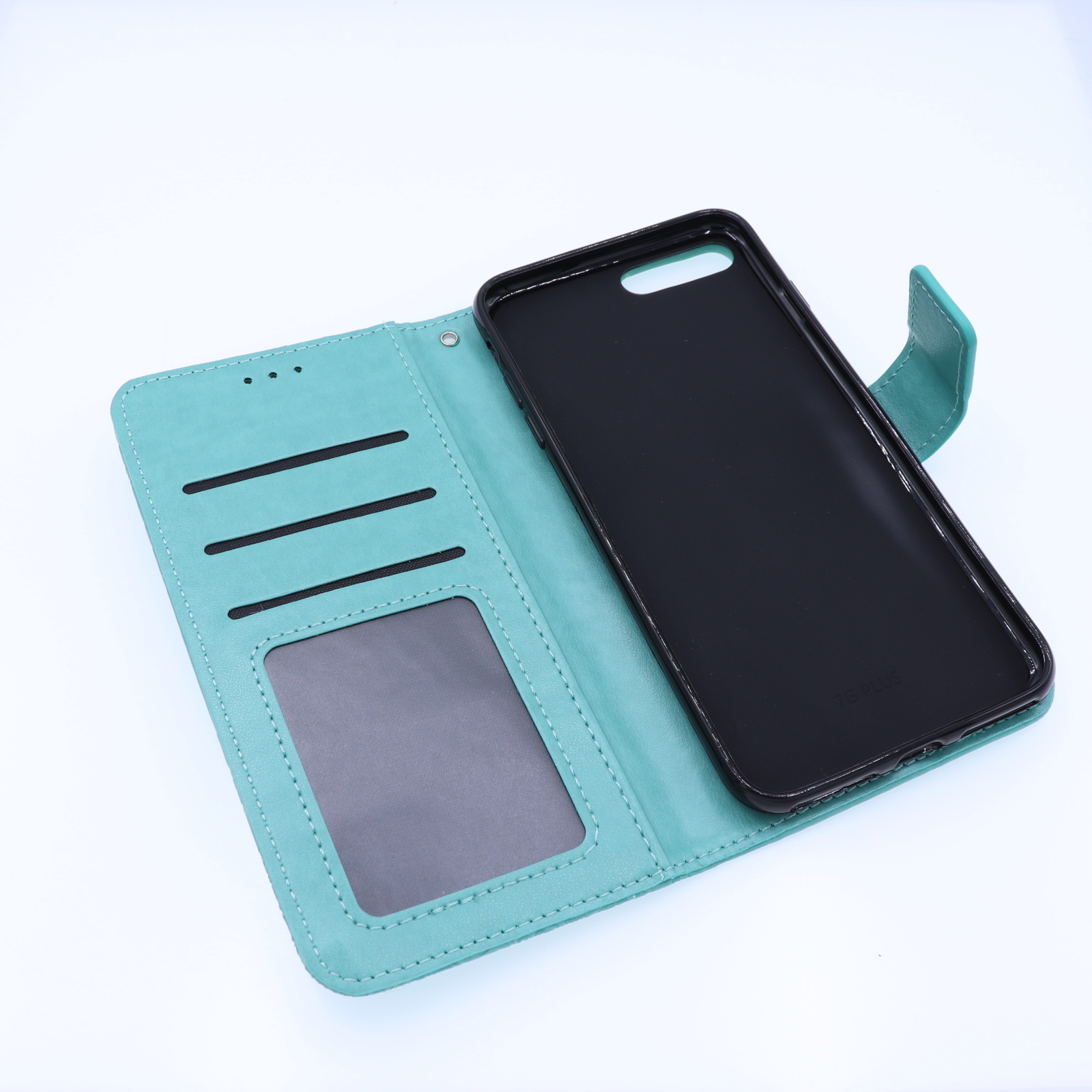 Apple iPhone 7/8 Plus Boekhoesje Mandela Print Turqouise