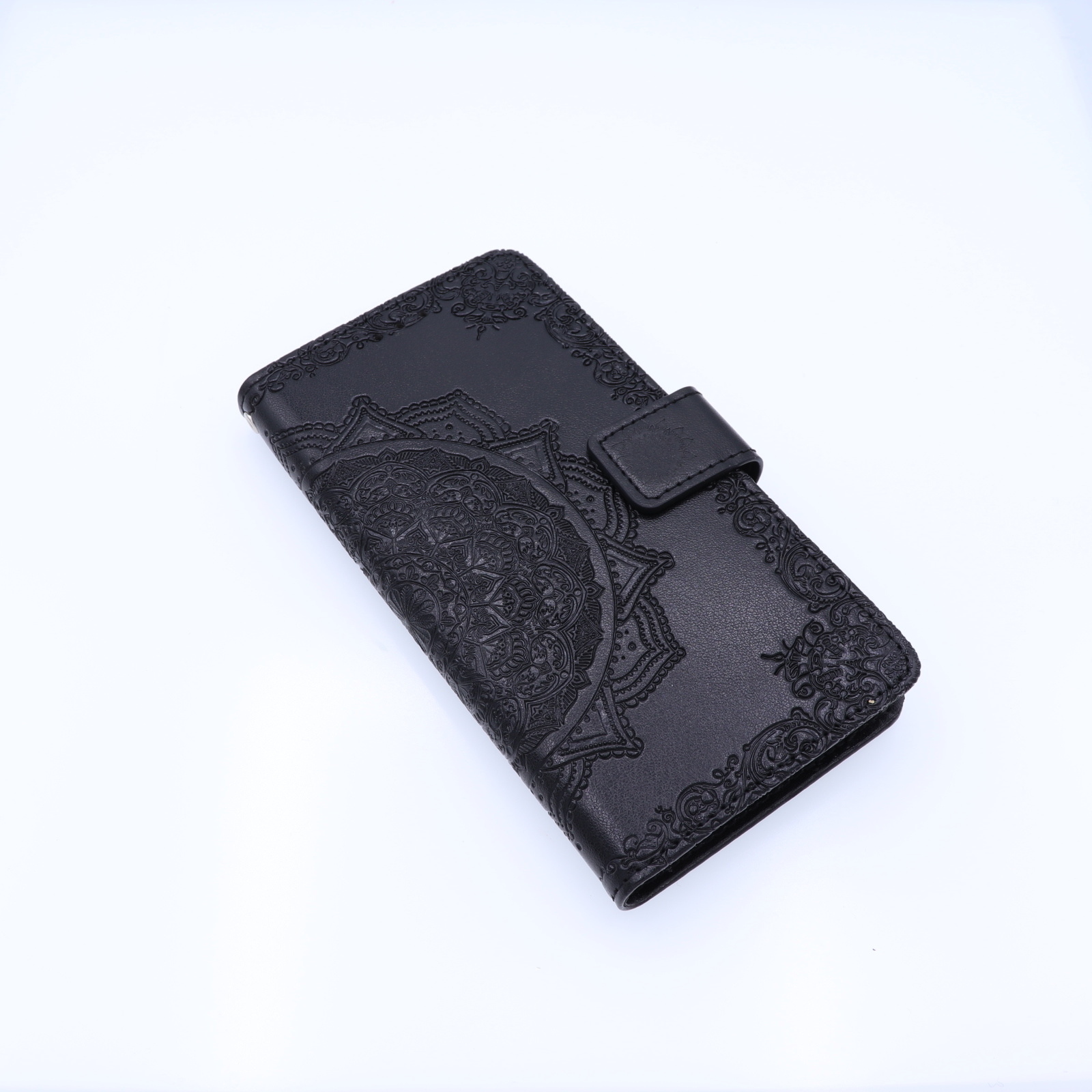 Apple iPhone 12 / 12 Pro Boekhoesje Mandela Print Zwart