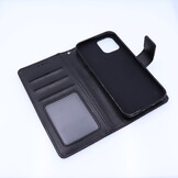 Apple iPhone 12 / 12 Pro Boekhoesje Mandela Print Zwart