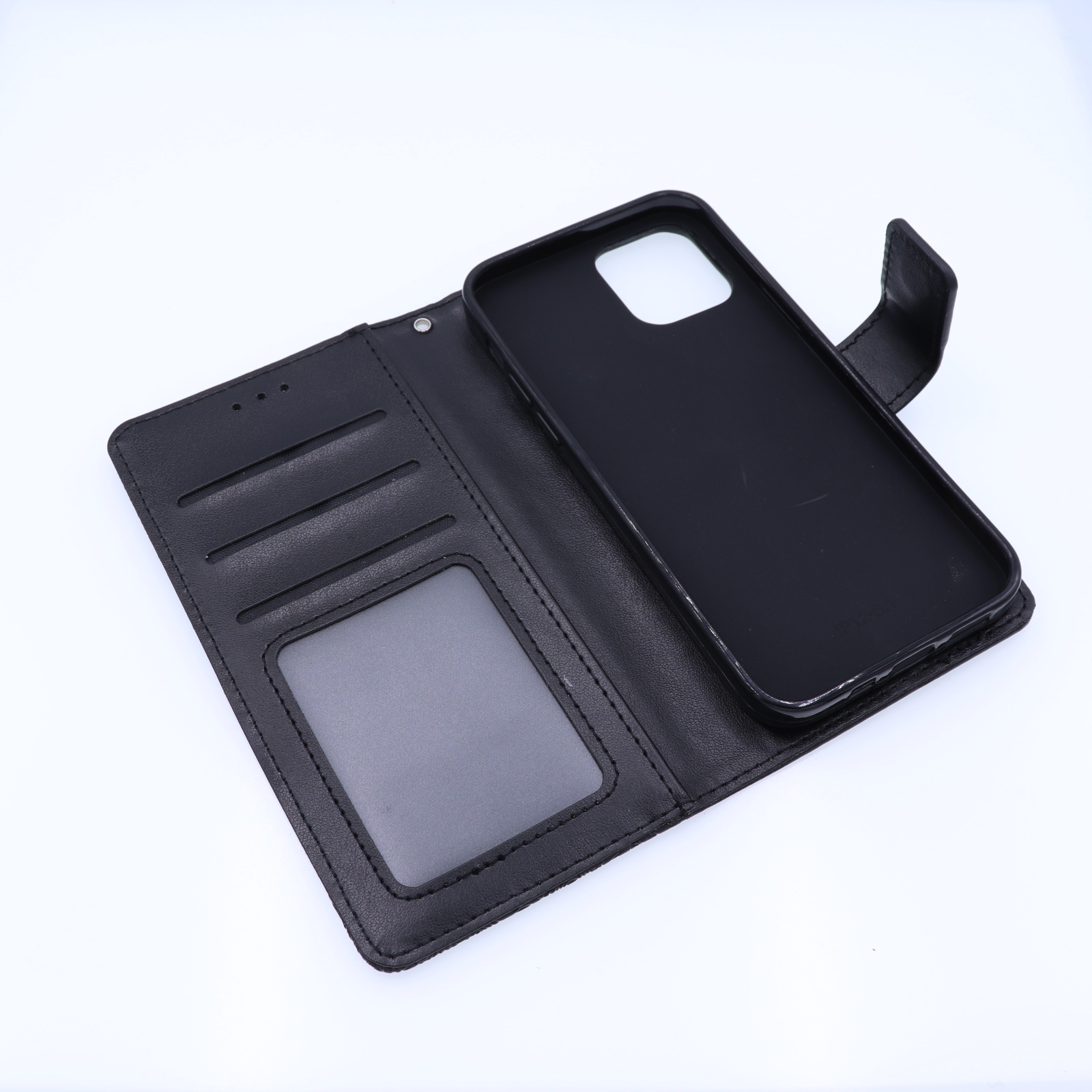 Apple iPhone 12 / 12 Pro Boekhoesje Mandela Print Zwart