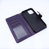 Apple iPhone 12 / 12 Pro Boekhoesje Mandela Print Paars