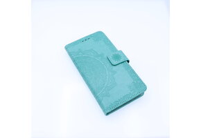 Apple iPhone 12 / 12 Pro Boekhoesje Mandela Print Mint Groen