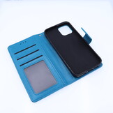 Apple iPhone 12 / 12 Pro Boekhoesje Mandela Print Blauw