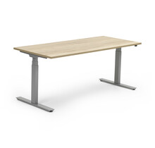 Zit sta bureau InMotion aluminium - natuur eiken