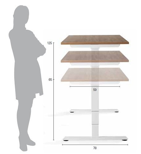 Een zit sta bureautafel voor de ideale werkplek