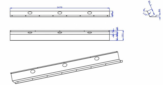 Metalen kabelgoot Basic 147cm Metalen kabelgoot Basic 147cm