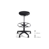 Werkkruk Tabouret stof hoog zwart