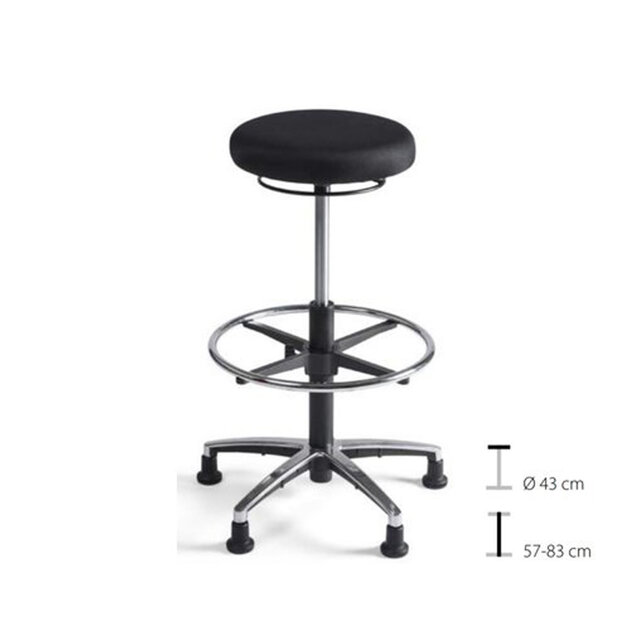 Werkkruk Tabouret stof hoog aluminium Werkkruk Tabouret stof hoog aluminium