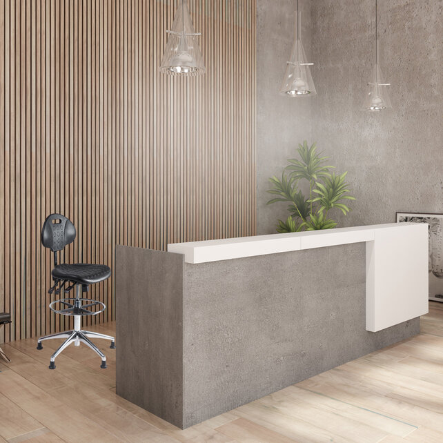 Werkstoel nylon hoog aluminium