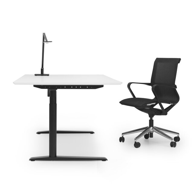 Zit sta bureau Invito zwart | Polar white