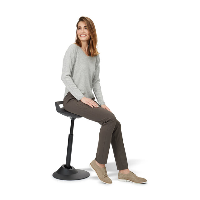 Zit-sta werkkruk Muvman Zwart / Grijs