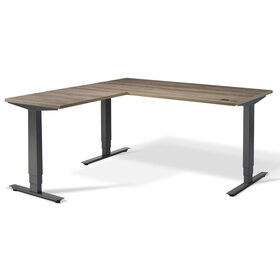 Zit sta hoekbureau Flow | zwart frame