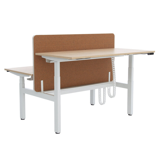 Duo zit sta bureau Flow Petfelt wit