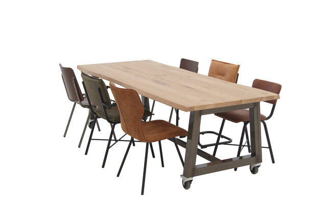 Boomstamtafel op wielen Woodstock Boomstamtafel op wielen Woodstock
