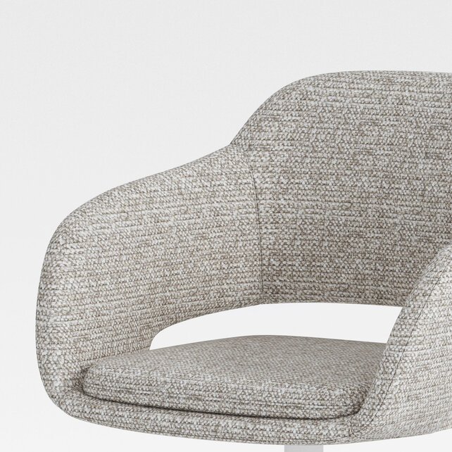 Vergaderstoel Deasc. Shell wit | linnen - Copy