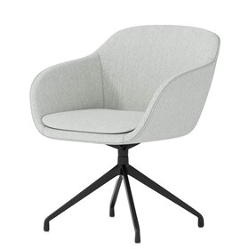 Vergaderstoel Deasc. Shell zwart | linnen