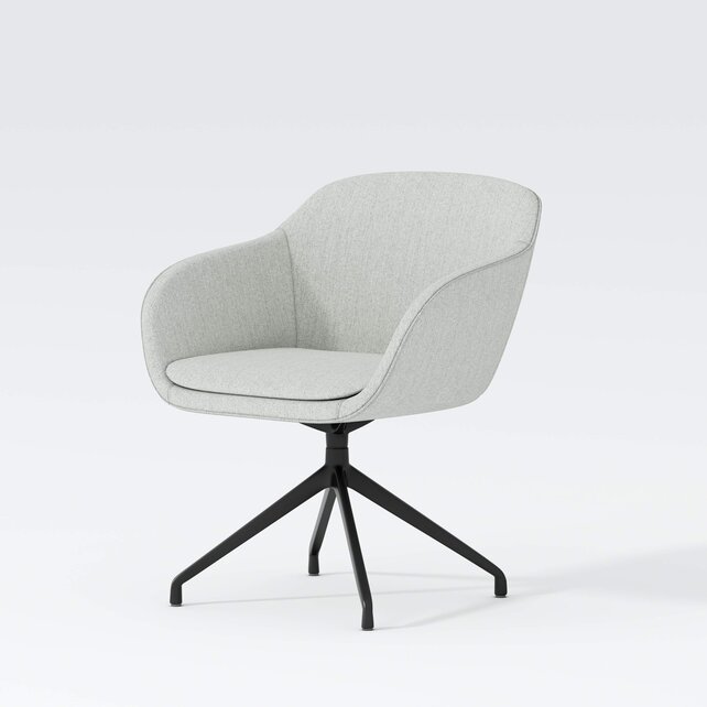 Vergaderstoel Deasc. Shell zwart | linnen