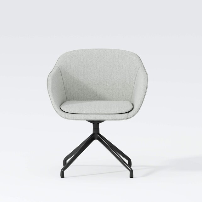 Vergaderstoel Deasc. Shell zwart | linnen