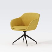 Vergaderstoel Deasc. Shell zwart | geel